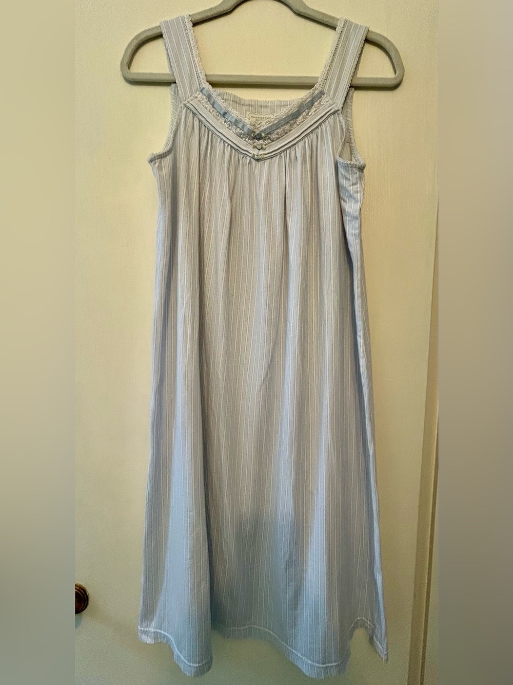 Charter club light blue striped nightgown cottagecore romantic